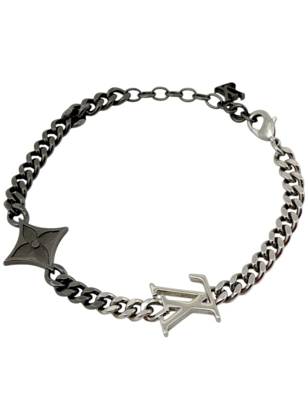 Louis Vuitton LV Instinct Bracelet Monogram Metal Silver Black